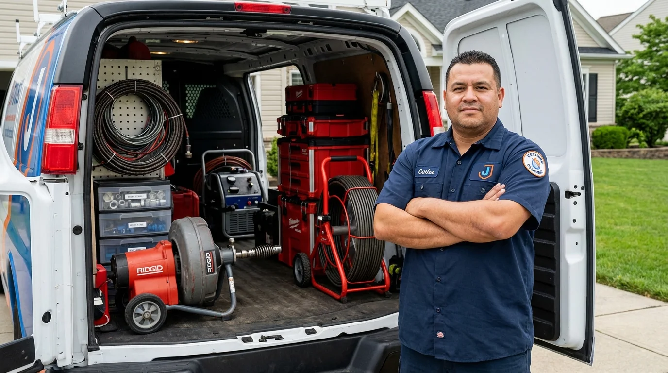 Professional drain cleaning equipment and Johns Plumbing LLC plumber in Seattle
