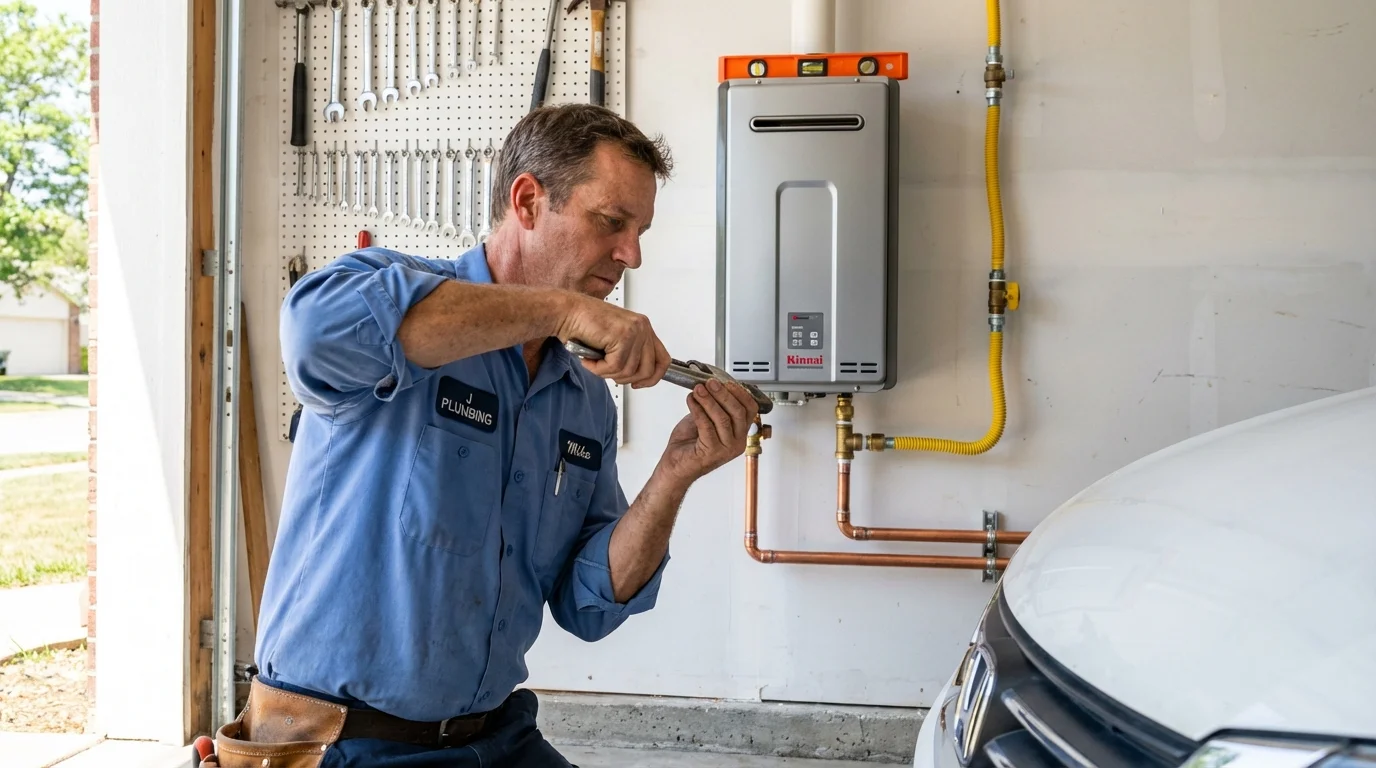 Tankless water heater installation by a Johns Plumbing LLC plumber in Seattle